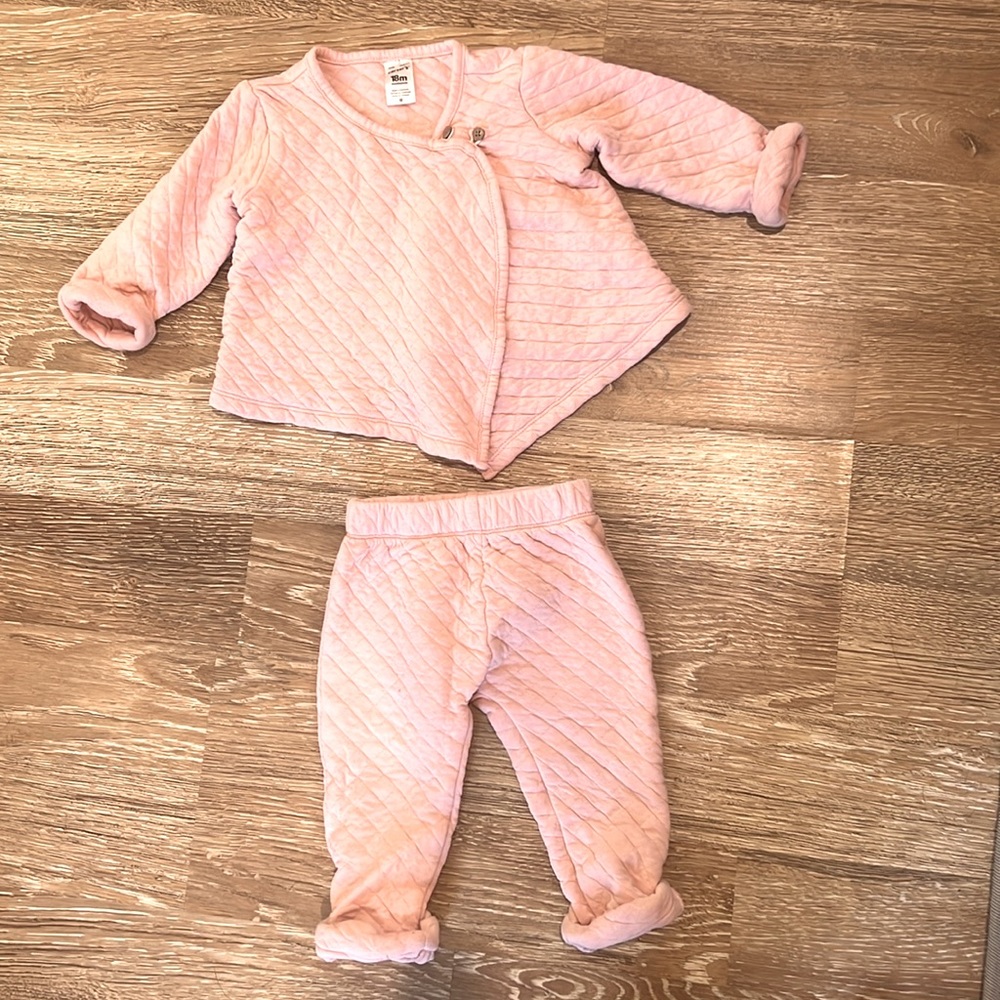 Carter’s quilted kimono inspired rose pink matching set baby girls 18 months